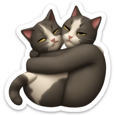 Hug cats sticker