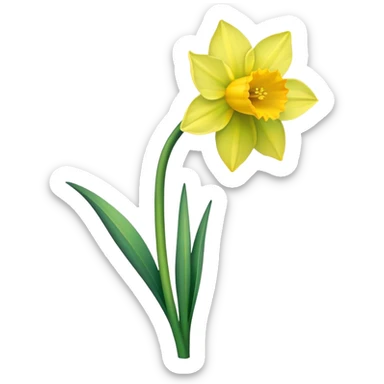 single Daffodil stem sticker