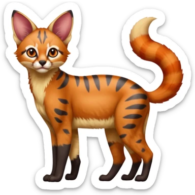 Serval-Caracal-Lykoi-Sphynx-Red-Panda-fusion-hybrid-animal-creature, full body sticker