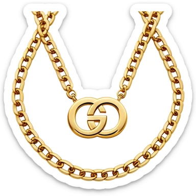luxury gold Gucci chain necklace sticker