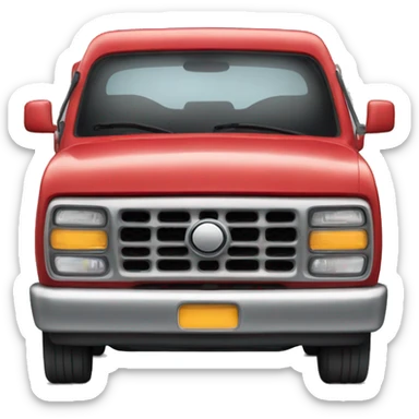 Life-like red pick up truck smiling  sticker