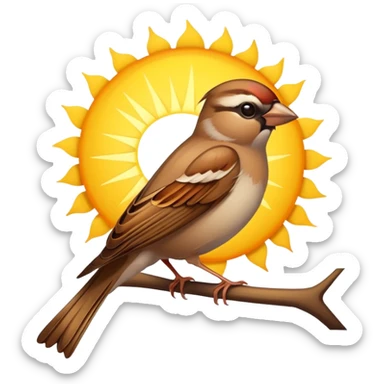 Sparrow on the sun sticker