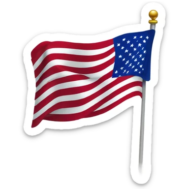 American flag with a sold sign sticker