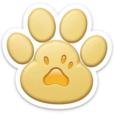 a pastel yellow pawprint sticker