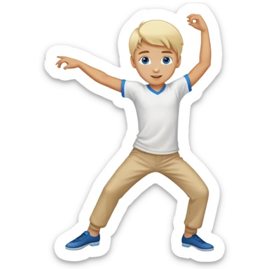 Blonde blue eyed boy dancing  sticker