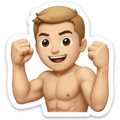 Someone fist pumping saying yes  sticker