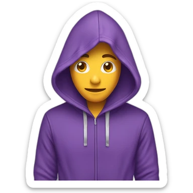 purple hoodie with no characters unfolded sticker