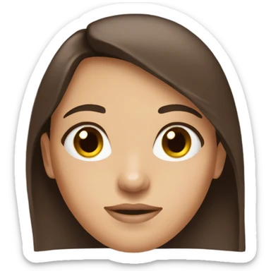 Brunette straight haired girl with brown eyes sticker