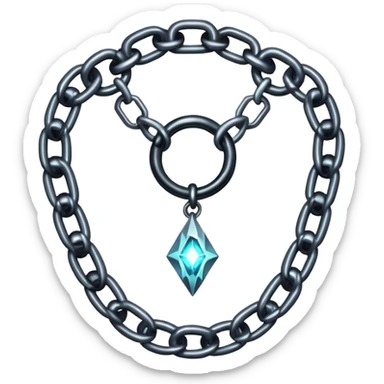 Broken chain with glowing spectral link, gothic fantasy iOS emoji sticker