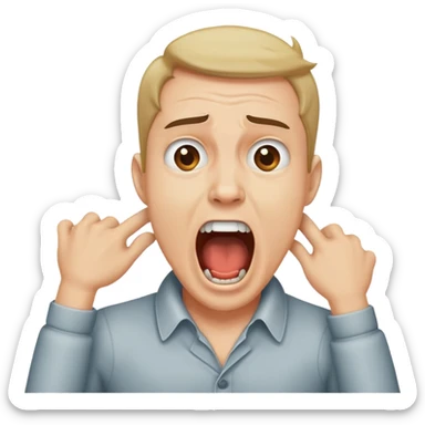 Guy grabbing his neck screaming sticker