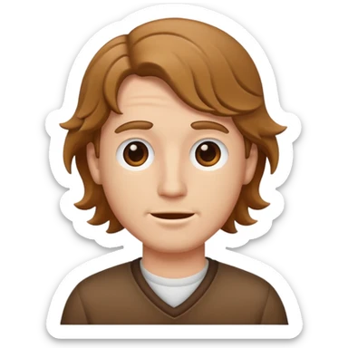 White guy with brown waves sticker