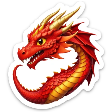 Red dragan emoj sticker