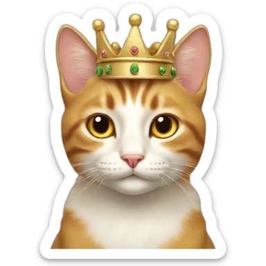 Cat with crown sticker
