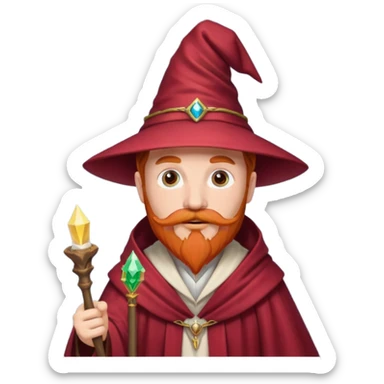 red haired wizard with mustache sticker