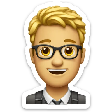 nerd emoji but with braces sticker