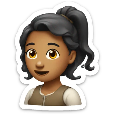 A girl with a hump on her back sticker