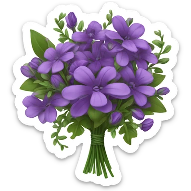 purple flower bouquet  sticker