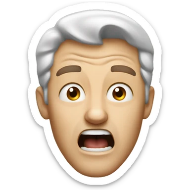 Caucasian man screams in surprise sticker