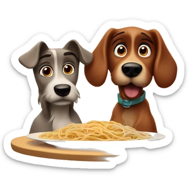 Lady and the Tramp eating spaghetti  sticker