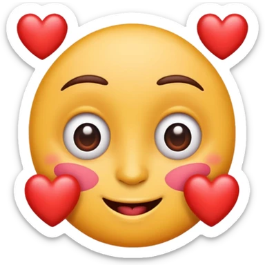 cartoon loving emoji with heart eyes, colorful and cheerful, no text, suitable for WhatsApp and Instagram sticker