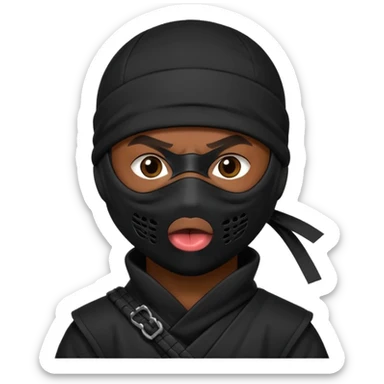 A sussy ninjaa ninja sticking his toung out sticker