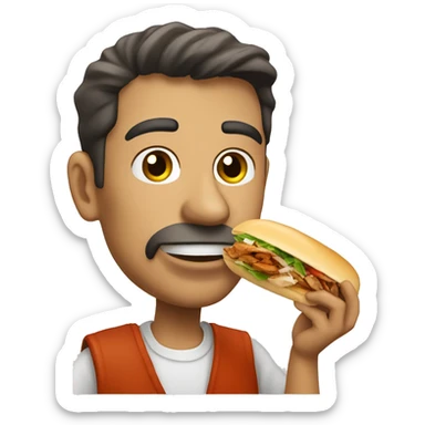 Man eating a döner kebab sticker