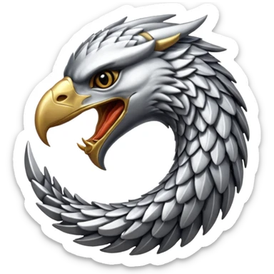 Silver Elder Scrolls Online eagle eating its tail Ouroboro sticker