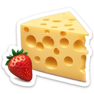 Cheese and strawberry sticker