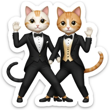 Cats couple tango dancing  sticker