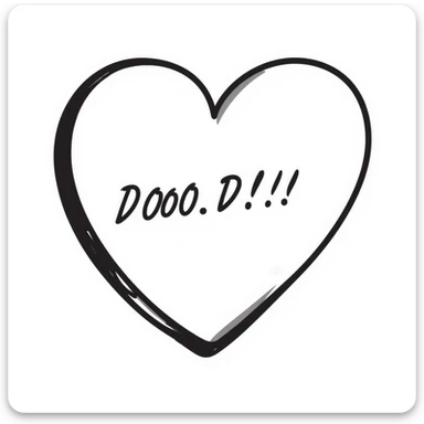 heart-shaped sticky note with handwritten text sticker