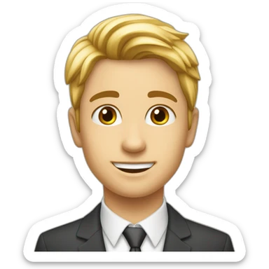 Ein junger etwa 14 Jahre alter bussiness man sticker