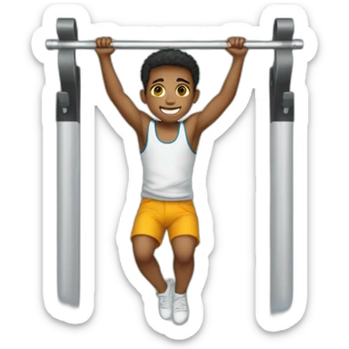 boy mixrace in  pull-up bar sticker
