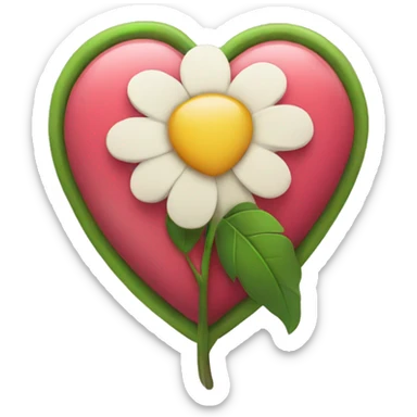 Heart with a flower sticker