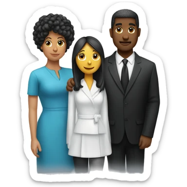 Corazón celeste con una mujer blanca y un hombre negro besándose  sticker