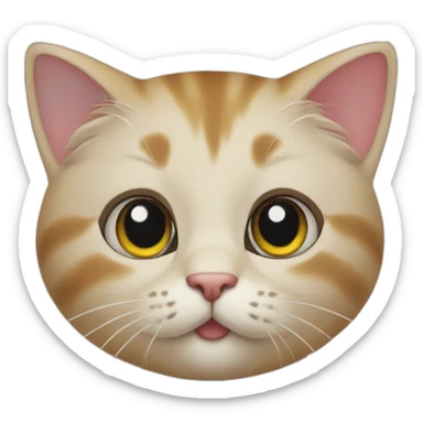 Cute cat went up the clock sticker