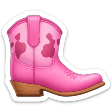 pink cow boy shoes sticker
