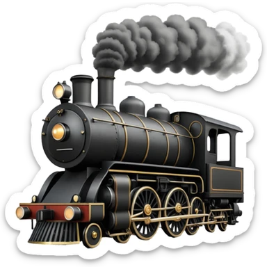 front view of an old-fashion steam train coming down the tracks sticker