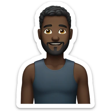 Handsome deep dark skin man with beard and fade sticker