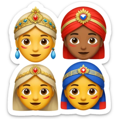 Emoji symbolizing three different cultures of Russia (for example, Russian, Tatars, Bashkirs) sticker