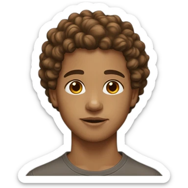 boy lightskin, curly hair gold brown eyes sticker