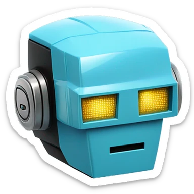 LED DaftPunk-style Lightblue robot talk box sticker