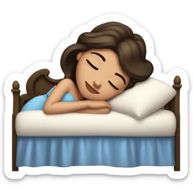 Sleeping brunette beauty princess Disney, bed, white skin sticker