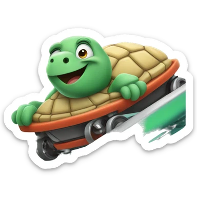 Turtle on a roller coaster  sticker