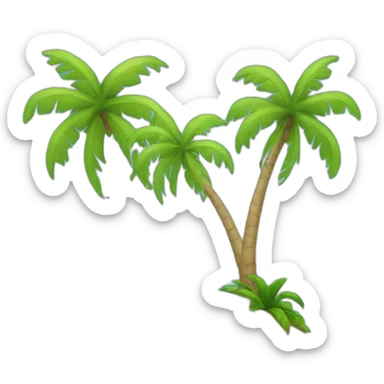 sand island with palm tree sticker