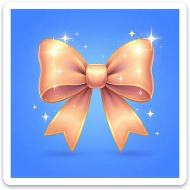 bow emoji, cute and shiny, with sparkles, no background sticker