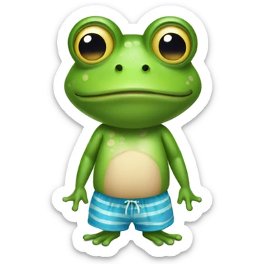 Frog wearing beach shorts sticker