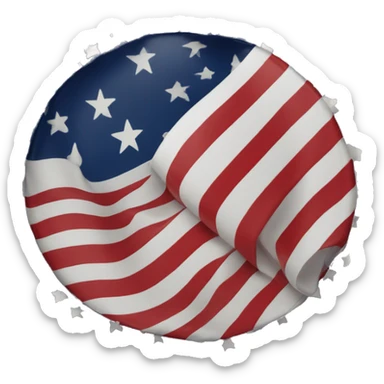 Betsy Ross Flag with the letters AM inside the circular star field sticker