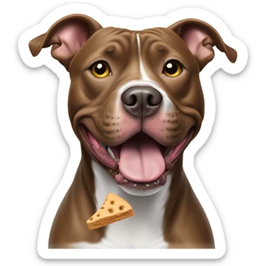 American pit bull terrier eating treats sticker
