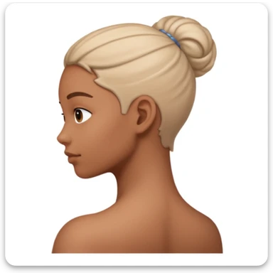 A person looking behind them, you only see their neck sticker