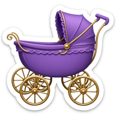victorian purple baby carriage sticker